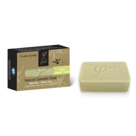 Σαπούνι, σπιρουλίνα, πράσινος άργιλος, 100 γρ.